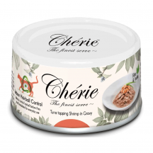 Cherie Hairball Control Вологий корм для котів для контролю утворення грудочок шерсті, шматочки тунця та креветок в соусі 80 г