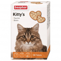 Beaphar Kittys Taurine+Biotine вітамінізовані ласощі з біотином і таурином для котів 180 таб