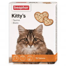 Beaphar Kittys Taurine+Biotine вітамінізовані ласощі з біотином і таурином для котів 75 таб