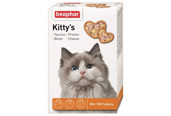 Beaphar Kittys Mix Вітамінізовані ласощі для котів, 180 таб