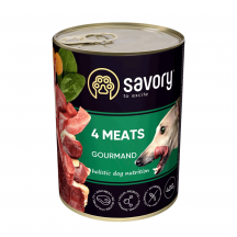 Savory Dog Gourmand Вологий корм для дорослих собак 400 г (м'ясне асорті)