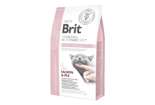 Brit GF Veterinary Diet Hypoallergenic Сухий корм для котів, при харчовій алергії, з лососем, 2 кг