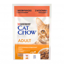 Вологий корм для котів Cat Chow Adult 85 г (яловичина та баклажани)