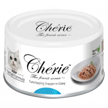 Cherie Hairball Control Вологий корм для котів зі шматочками тунця та луціану в соусі, 80 г