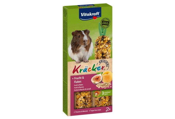 Vitakraft Kracker Original Ласощі для морських свинок, фрукти та пластівці, 112 г / 2 шт.