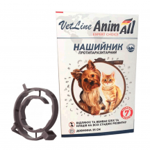 AnimAll VetLine Нашийник протипаразитарний для собак і котів, 35 см, коричневий