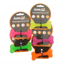 AnimAll Fun Іграшка Кістка каучукова для собак 8 см, коралова