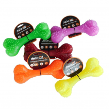 AnimAll Fun Игрушка Кость каучуковая для собак 25 см, коралловая