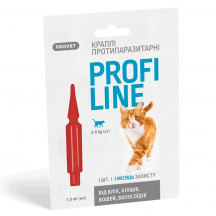 PROVET Profiline Краплі на холкудля котів вагою від 4 до 8 кг, 1 піпетка