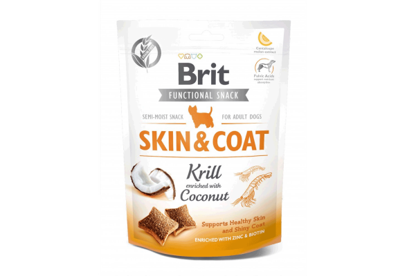 Brit Care Skin & Coat Функціональні ласощі для здоров'я для шкіри та шерсті собак, 150 г