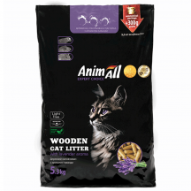 AnimAll Наполнитель для кошек древесный, с ароматом лаванды, 5 кг + 300 г в подарок