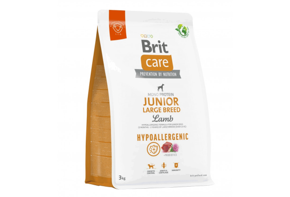 Brit Hypoallergenic Junior Сухий корм для молодих собак великих порід, з ягням, 3 кг