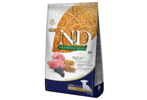 Farmina N&D Low Grain Lamb&Blueberry Puppy Mini Сухий корм для цуценят малих порід, ягня та чорниця, 800 г
