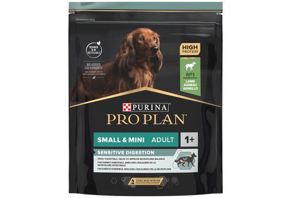 Pro Plan Small&Mini Adult 1+ Sensitive Digestion Сухий корм  для дорослих собак з чутливим травленням, з ягням, 700 г