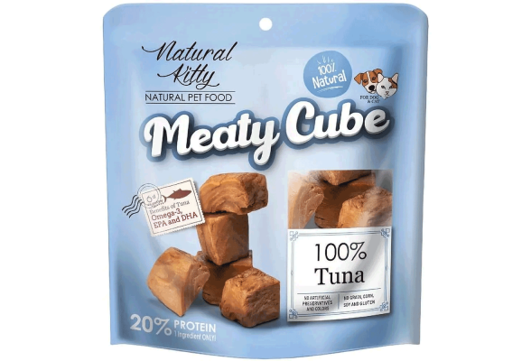 Natural Kitty Ласощі для котів та собак у вигляді кубиків, тунець, 60 г