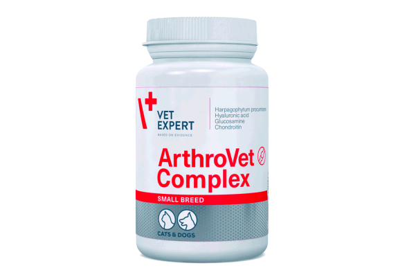 Vet Expert ArthroVet Complex Small breed&cats Харчова добавка для підтримання здоров’я функції хрящів і суглобів у котів і собак малих порід, 60 капс.