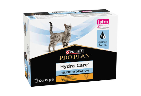 Pro Plan Hydra Care Вологий корм для дорослих котів для збільшення споживання рідини, з куркою, 10х75 г