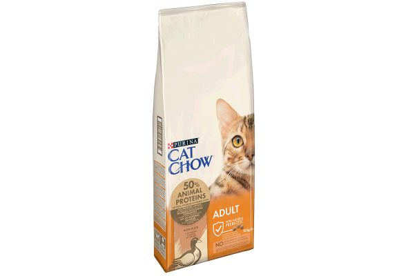 Cat Chow Сухий корм для котів, з качкою, 15 кг