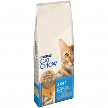 Cat Chow Feline 3in1 Сухий корм для стерилізованих котів, з індичкою, 15 кг