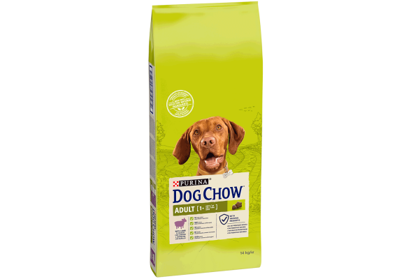 Dog Chow Adult 1+ Сухий корм для дорослих собак з ягням, 14 кг
