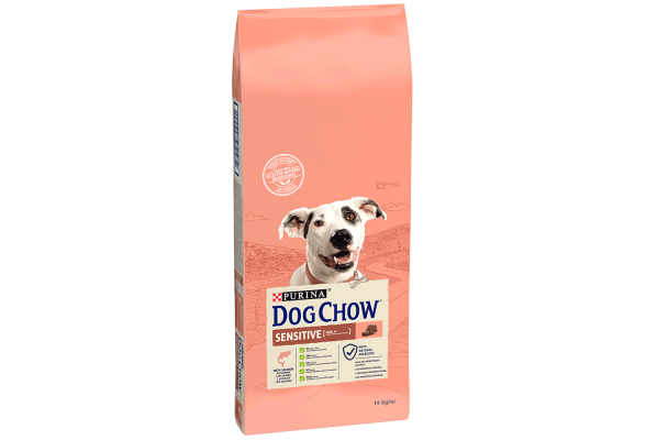 Dog Chow Sensitive Сухий корм для собак з чутливим травленням, з лососем, 14 кг