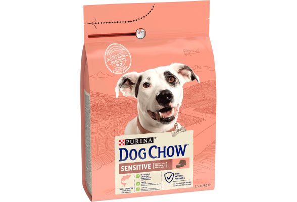 Dog Chow Sensitive Сухий корм для собак з чутливим травленням, з лососем, 2,5 кг