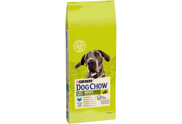 Dog Chow Large Breed 2+ Сухий корм для собак великих порід віком від 2 років, з індичкою, 14 кг