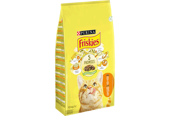 Friskies Сухий корм для дорослих котів, з куркою та овочами, 10 кг