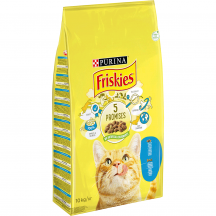 Friskies Сухий корм для дорослих котів, з лососем та овочами, 10 кг