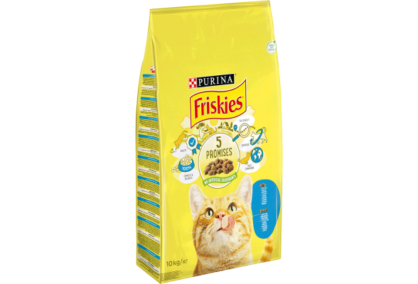 Friskies Сухий корм для дорослих котів, з лососем та овочами, 10 кг