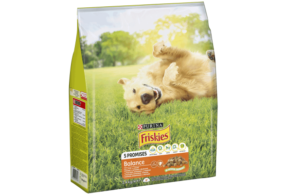 Friskies Balance Сухий корм для дорослих собак, з куркою, яловичиною та овочами, 2,4 кг