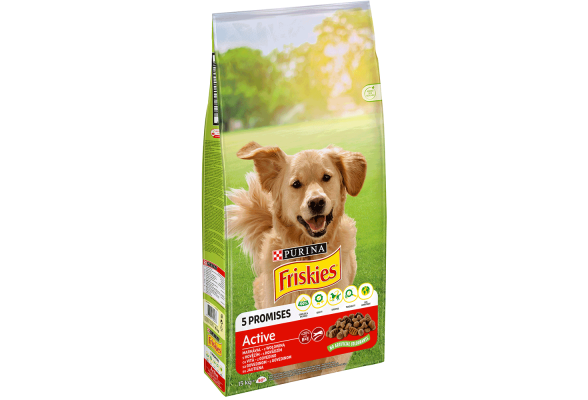 Friskies Active Сухий корм для собак з підвищеною активністю, з яловичиною, 15 кг