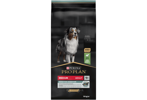 Pro Plan Medium Sensitive Digestion для собак середніх порід, з чутливим травленням, з ягням, 14 кг