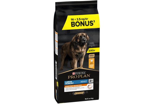 Pro Plan Large Robust Adult 2+ Everyday Nutrion для дорослих собак великих порід, з куркою, 14+2,5 кг