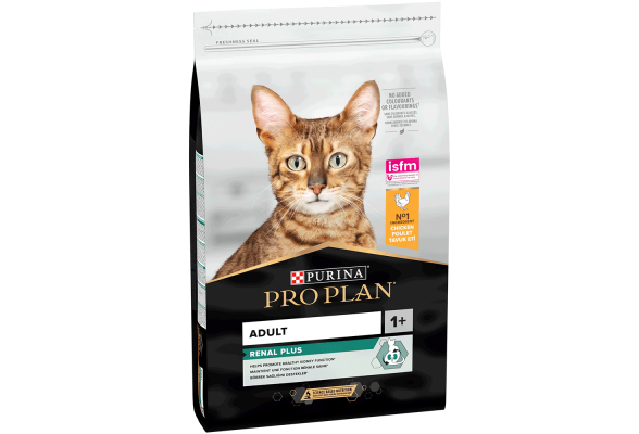 Pro Plan Adult 1+ Renal Plus Сухий корм для дорослих котів, з куркою, 10 кг