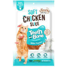 Jinny Ласощі для котів, м'які курячі слайси, зі смаком молока, 30 г