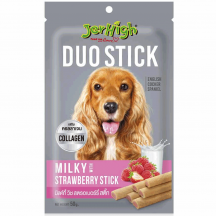 Jerhigh Duo stick Ласощі для собак, палички, молоко та полуниця, 50 г
