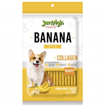 Jerhigh Ласощі для собак, палички з куркою, бананом та колагеном, 100 г