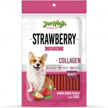 Jerhigh Ласощі для собак, палички з куркою, полуницею та колагеном, 100 г