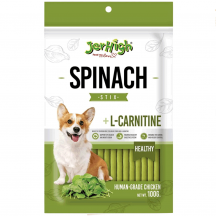 Jerhigh Ласощі для собак, палички, шпинат + L-Карнітин, 100 г