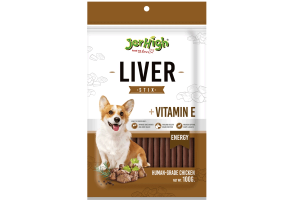 Jerhigh Ласощі для собак, печінка + вітамін Е, 100 г