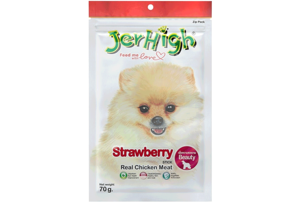 Jerhigh Stick Ласощі для собак, палички з куркою та полуницею, 70 г
