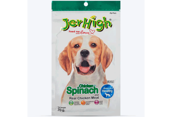 Jerhigh Stick Ласощі для собак, палички з куркою та шпинатом, 70 г