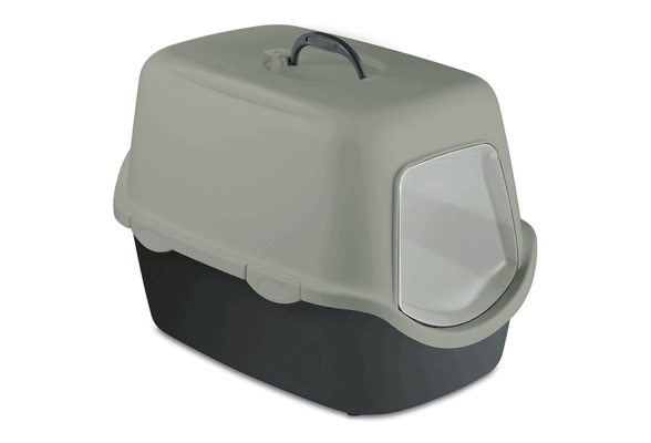 Stefanplast Cathy Green Line Туалет для котів, 56 x 40 x 40 см, сіро-зелений