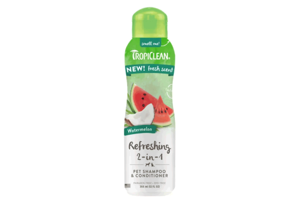 TropiClean Watermelon Refreshing Освіжаючий шампунь-кондиціонер для собак та котів 2-in-1, 355 мл
