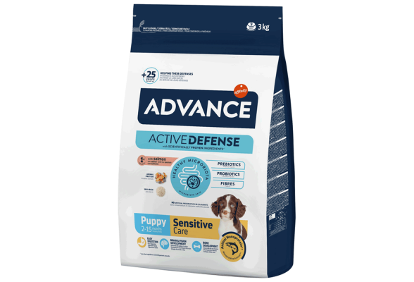 Advance Puppy Sensitive Сухий корм для цуценят всіх порід, із чутливим травленням, з лососем та рисом, 3 кг