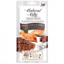 Natural Kitty Creamy treats Крем-снеки для котів зі смаком курки, печінки та насіння льону, 4х12г