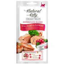 Natural Kitty Creamy treats Крем-снеки для котів, з тунцем, лососем та журавлиною, 4х12 г