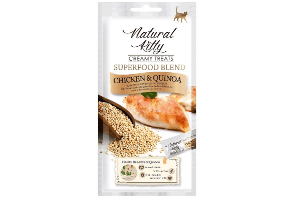 Natural Kitty Creamy treats Крем-снеки для котів, з куркою та кіноа, 4х12 г