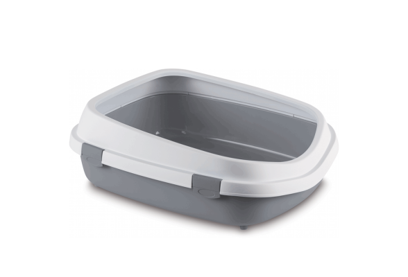 Stefanplast Queen Туалет із високими бортами для котів, 71 х 55 х 24.5 см, сірий